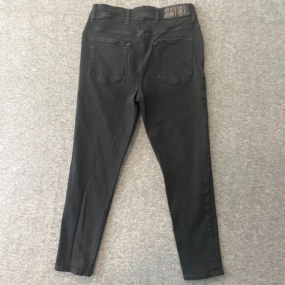 RIVER ISLAND Men's Mid-Rise Slim Tapered JIMMY Black Denim Jeans Size 30/32 x26 - Picture 3 of 16